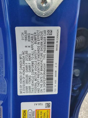 2HGFE2F53RH543041 - 2024 HONDA CIVIC SPORT BLUE photo 12