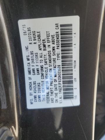 1HGCR3F82GA003506 - 2016 HONDA ACCORD EXL BROWN photo 12