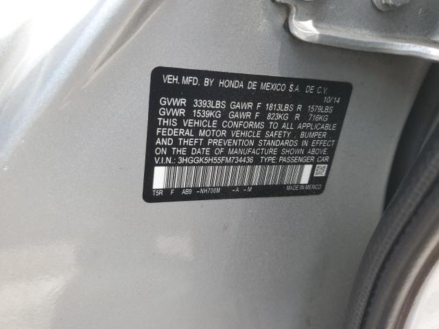 3HGGK5H55FM734436 - 2015 HONDA FIT LX ვერცხლისფერი ფოტო 13