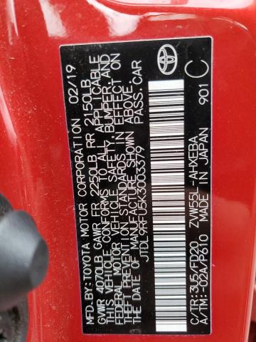 JTDL9RFU5K3003379 - 2019 TOYOTA PRIUS Կարմիր լուսանկար 13