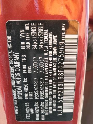 5XYZT3LB8FG275969 - 2015 HYUNDAI SANTA FE S RED photo 24