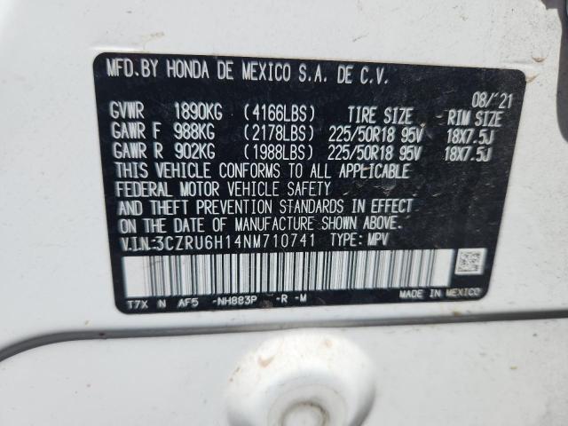 3CZRU6H14NM710741 - 2022 HONDA HR-V SPORT WHITE photo 13