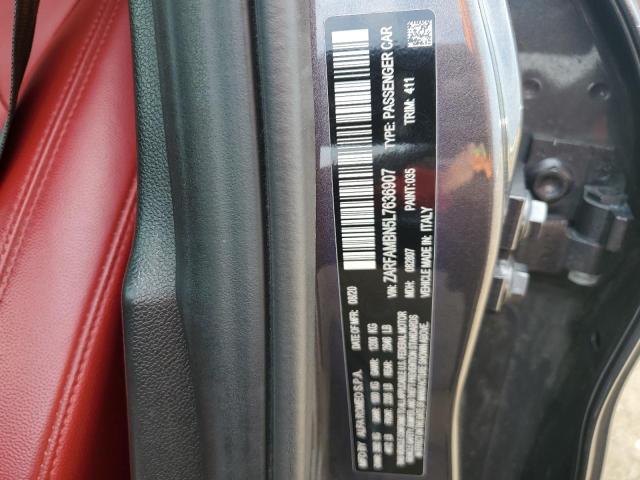 ZARFAMBN5L7636907 - 2020 ALFA ROMEO GIULIA TI ნაცრისფერი ფოტო 12