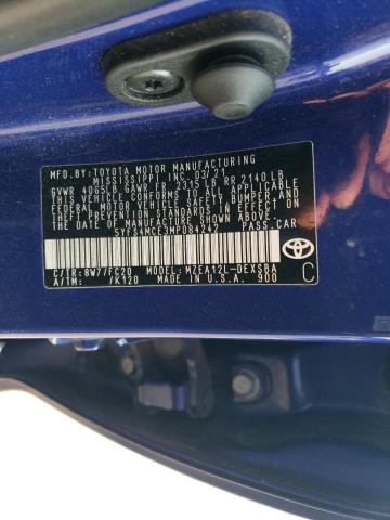 5YFS4MCE3MP084242 - 2021 TOYOTA COROLLA SE ლურჯი ფოტო 13