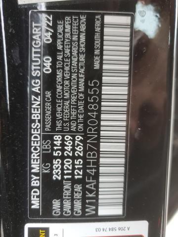 W1KAF4HB7NR048555 - 2022 MERCEDES-BENZ C 300 4MATIC BLACK photo 12