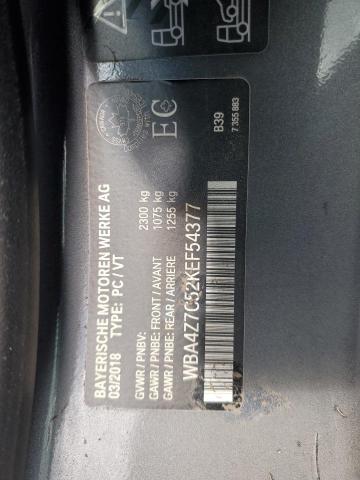 WBA4Z7C52KEF54377 - 2019 BMW 440XI BLACK photo 12