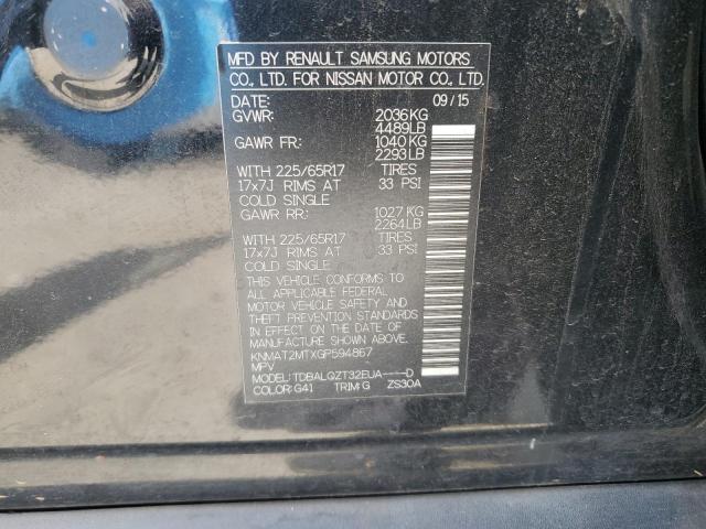 KNMAT2MTXGP594867 - 2016 NISSAN ROGUE S 黑色 照片 12