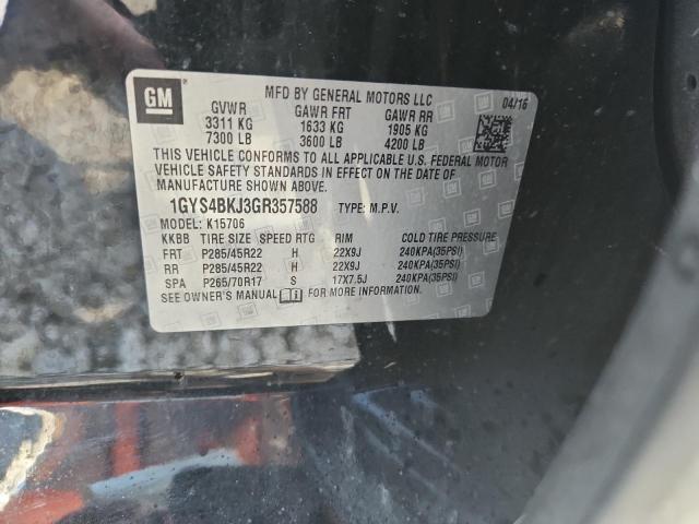 1GYS4BKJ3GR357588 - 2016 CADILLAC ESCALADE LUXURY შავი ფოტო 14