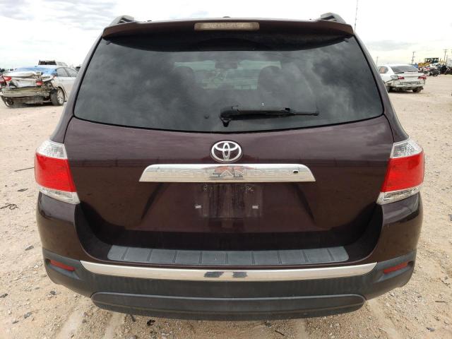 5TDYK3EH1DS112628 - 2013 TOYOTA HIGHLANDER LIMITED MAROON photo 6