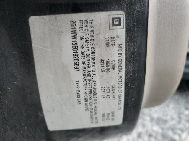 2G1WW15E019206597 - 2001 CHEVROLET MONTE CARLO LS BLACK photo 12