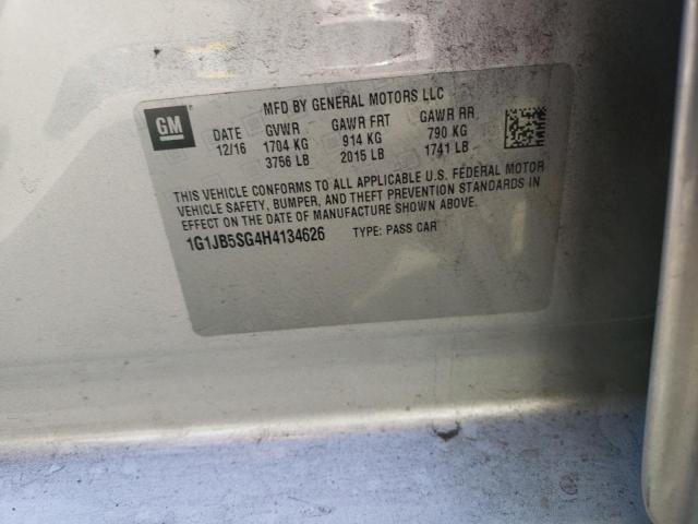 1G1JB5SG4H4134626 - 2017 CHEVROLET SONIC LS 银色 照片 12