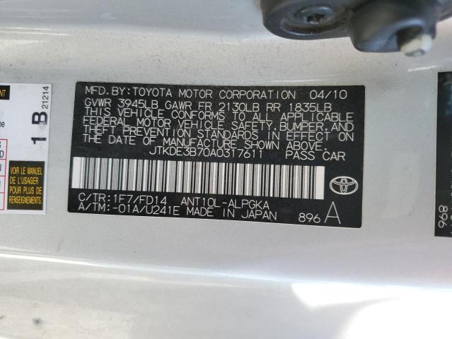 JTKDE3B70A0317611 - 2010 TOYOTA SCION TC SILVER photo 13