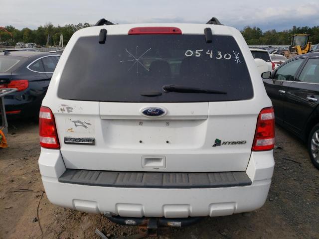 1FMCU5K39BKB54036 - 2011 FORD ESCAPE HYBRID WHITE photo 6