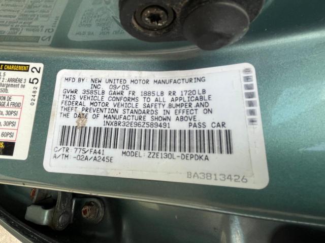 1NXBR32E96Z589491 - 2006 TOYOTA COROLLA CE GREEN photo 10