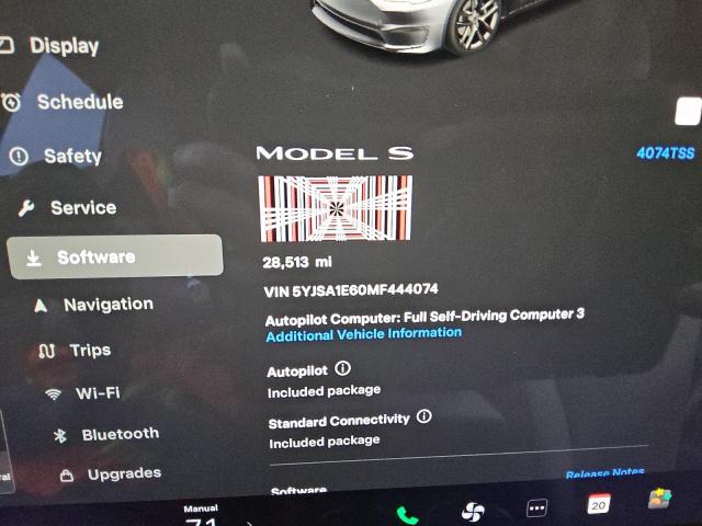 5YJSA1E60MF444074 - 2021 TESLA MODEL S Gümüş foto 9