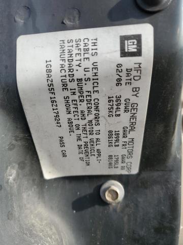 1G8AZ55F16Z179247 - 2006 SATURN ION LEVEL 2 BLACK photo 12