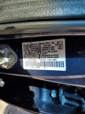 5J6TF2H57CL001411 - 2012 HONDA CROSSTOUR EXL ლურჯი ფოტო 12