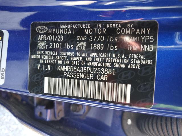 KMHRB8A36PU253881 - 2023 HYUNDAI VENUE SE BLUE photo 12