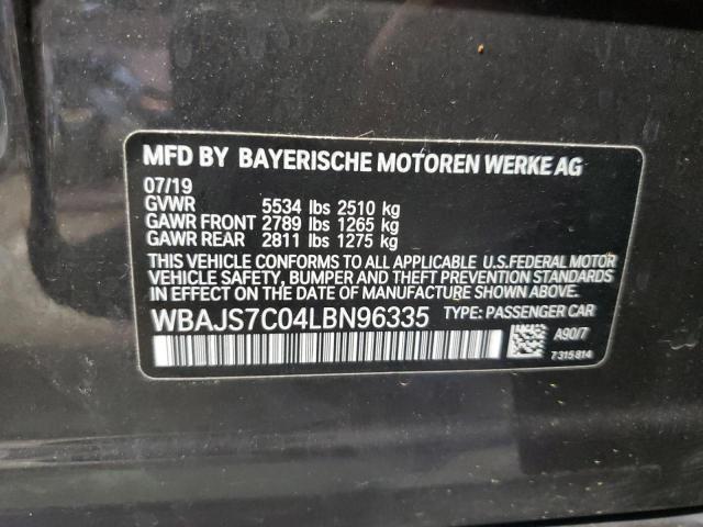 WBAJS7C04LBN96335 - 2020 BMW M550XI GRAY photo 12