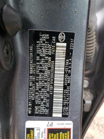 4T1BF1FK2DU269858 - 2013 TOYOTA CAMRY L GRAY photo 12