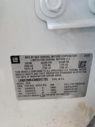 LRBFZMR43MD097785 - 2021 BUICK ENVISION PREFERRED 白色 照片 13