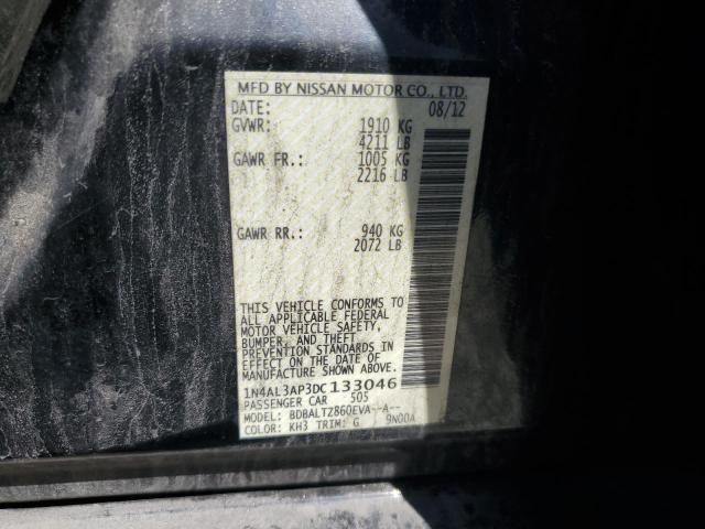 1N4AL3AP3DC133046 - 2013 NISSAN ALTIMA 2.5 BLACK photo 12