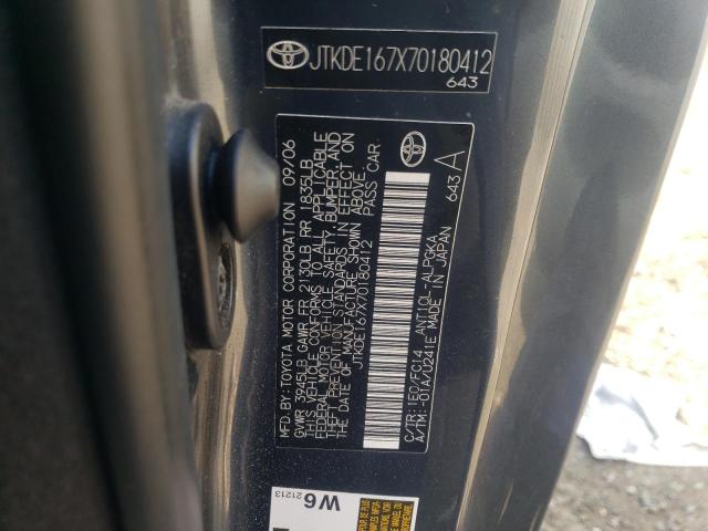 JTKDE167X70180412 - 2007 TOYOTA SCION TC 黑色 照片 12