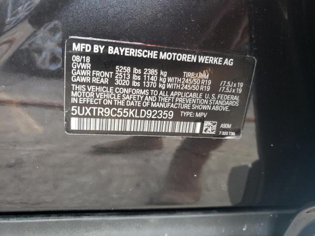 5UXTR9C55KLD92359 - 2019 BMW X3 XDRIVE30I CHARCOAL photo 13