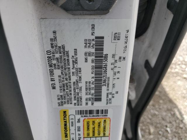 3LN6L2LU6GR615086 - 2016 LINCOLN MKZ HYBRID 白色 照片 12