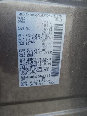 5N1AR2MM5EC664153 - 2014 NISSAN PATHFINDER S Коричневий фото 14