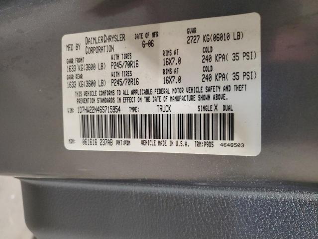 1D7HW22N46S715954 - 2006 DODGE DAKOTA ST 灰色 照片 12