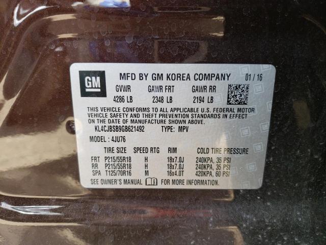 KL4CJBSB9GB621492 - 2016 BUICK ENCORE CONVENIENCE 棕色 照片 12