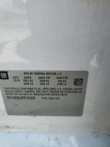 1G11A5SLXFF197537 - 2015 CHEVROLET MALIBU LS WHITE photo 12