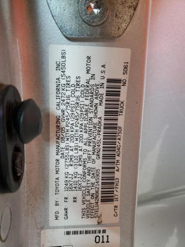 5TELU42N96Z145905 - 2006 TOYOTA TACOMA DOUBLE CAB Արծաթագույն լուսանկար 12