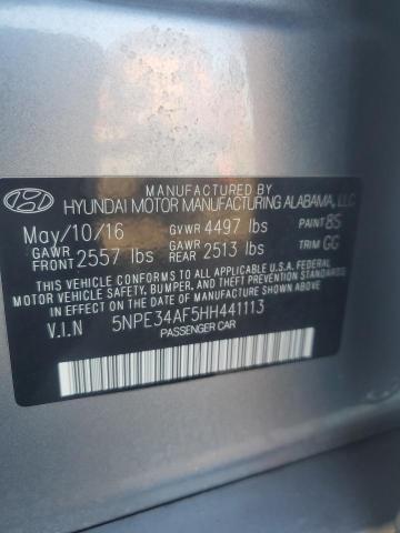 5NPE34AF5HH441113 - 2017 HYUNDAI SONATA SPORT SILVER photo 13