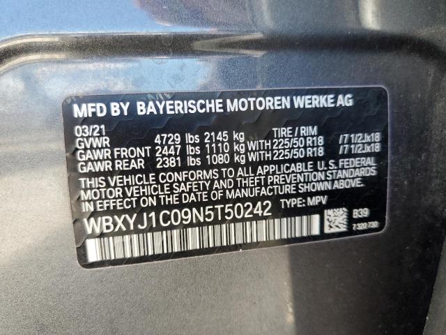 WBXYJ1C09N5T50242 - 2022 BMW X2 XDRIVE28I SILVER photo 12