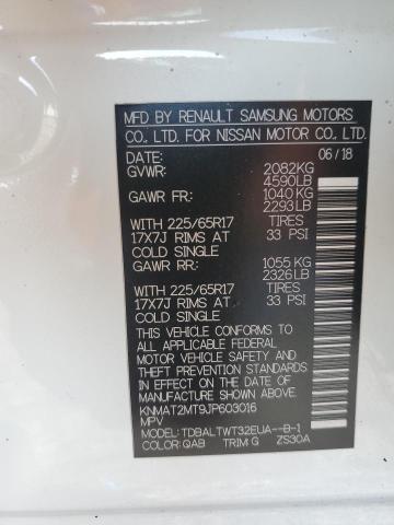 KNMAT2MT9JP603016 - 2018 NISSAN ROGUE S أبيض صورة 13