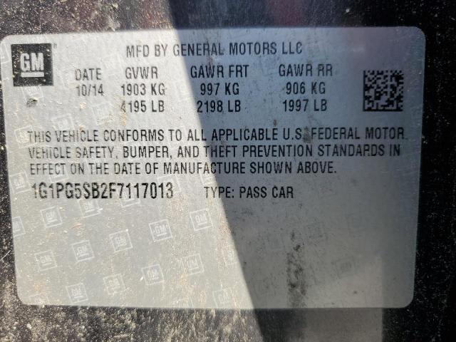 1G1PG5SB2F7117013 - 2015 CHEVROLET CRUZE LTZ GRAY photo 12