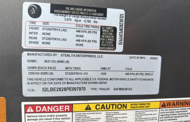 52LBE2828PE097970 - 2023 SPJQ CARGO GRAY photo 10