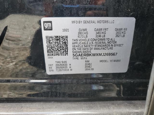 5GAERBKWXMJ269567 - 2021 BUICK ENCLAVE ESSENCE BLACK photo 12