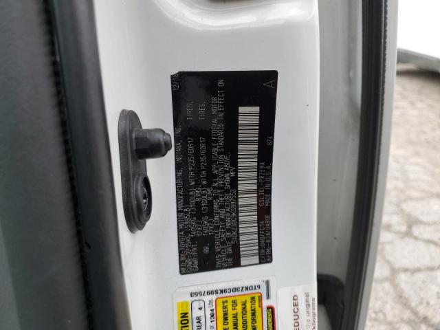 5TDKZ3DC9KS997553 - 2019 TOYOTA SIENNA LE Սպիտակ լուսանկար 13