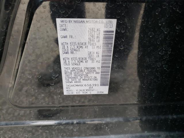 5N1AR2MN4DC656391 - 2013 NISSAN PATHFINDER S BLACK photo 13