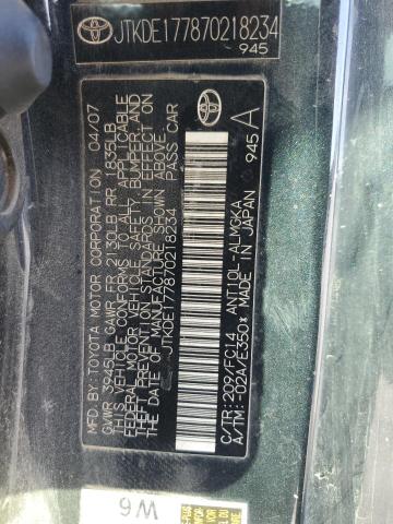 JTKDE177870218234 - 2007 TOYOTA SCION TC 黑色 照片 12