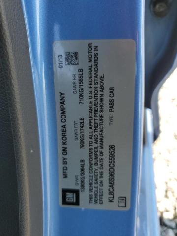 KL8CA6S96DC559526 - 2013 CHEVROLET SPARK LS BLUE photo 12