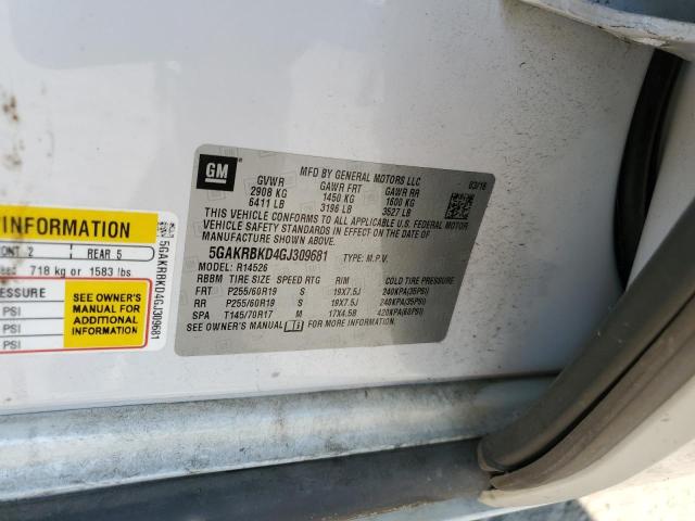 5GAKRBKD4GJ309681 - 2016 BUICK ENCLAVE 白色 照片 13