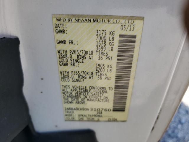 1N6BA0CH9DN310760 - 2013 NISSAN TITAN S 白色 照片 13