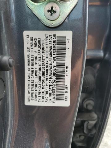 19XFB2F52DE085679 - 2013 HONDA CIVIC LX GRAY photo 13