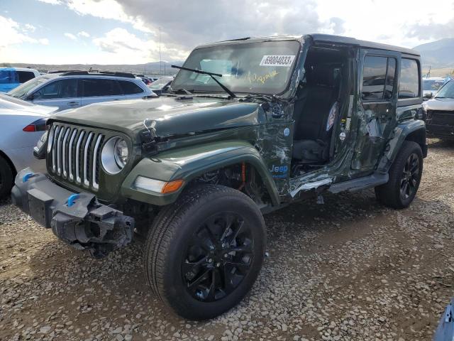 1C4JJXP65NW178429 - 2022 JEEP WRANGLER U SAHARA 4XE GREEN photo 1