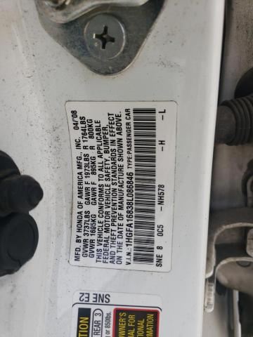 1HGFA16838L086846 - 2008 HONDA CIVIC EX WHITE photo 13