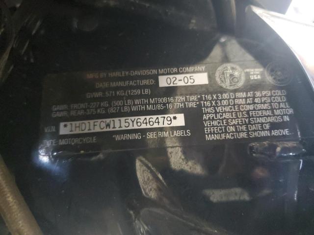 1HD1FCW115Y646479 - 2005 HARLEY-DAVIDSON FLHTCUI WHITE photo 10